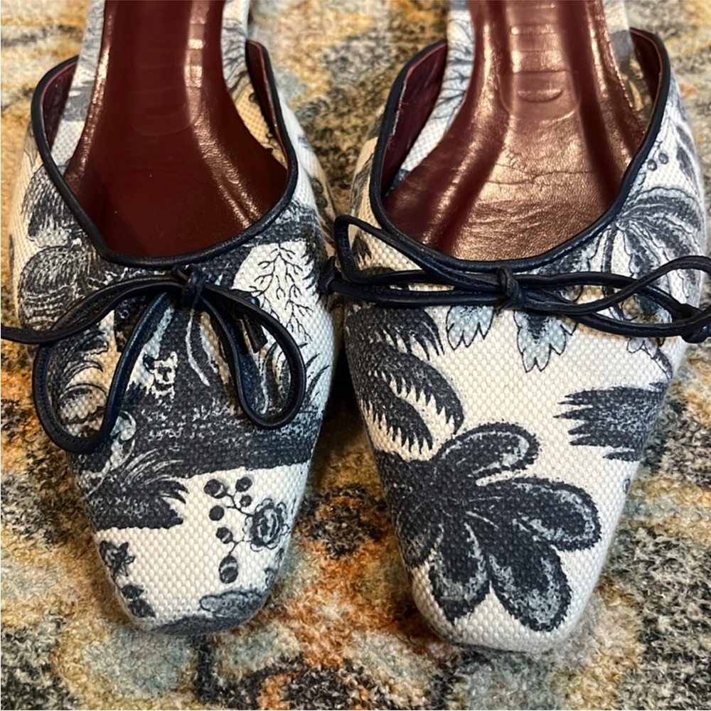 Staud Gina Toile ballet flat mules